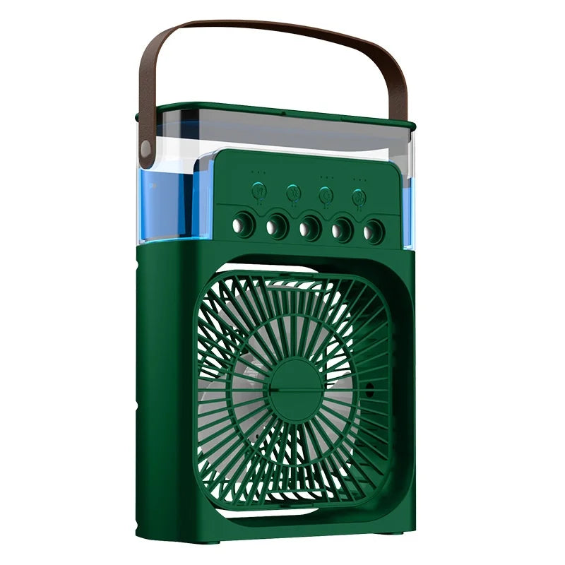 Portable Fan Air Conditioners USB Electric Fan Air Cooler LED Night Light Water Mist Fun 3 in 1 Air Humidifier for Home